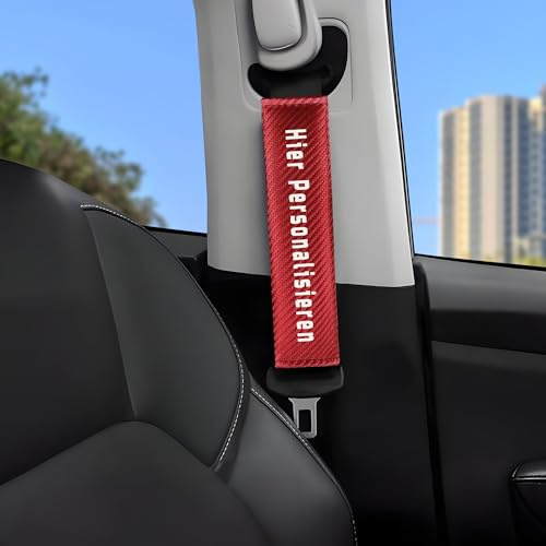 Personalisierbares Gurtpolster Auto aus Kohlefaser - Individualisierbares Schulterpolster für Kinder & Erwachsene, Anpassbares Weiches Gurtschoner Polster, Universell Autogurt Schutz für SUV/Kombi/PKW