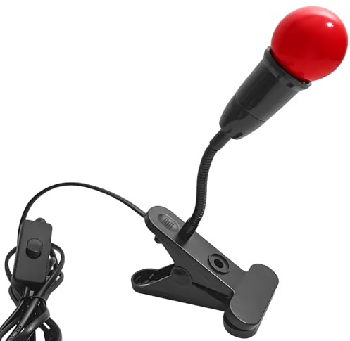 eTone Darkroom Safe Light Lampe de bureau LED rouge avec clip, réglable à 360 degrés, convient pour le traitement du film S/W et du papier d'impression S/W (1 W)