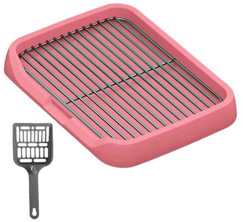 Sharplace Toilette per Cani, Vassoio per WC da Interno, Griglie in Rete Staccabili, Supporto per Tappetino per Pipì per Cuccioli, Allenatore, Rosa