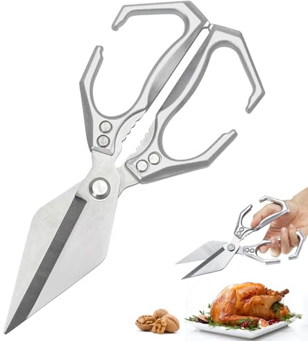 Multifunctional Kitchen Scissors Heavy Duty, Stainless Steel Sharp Scissors All Purpose for Kitchen Use, Cooking Shears for Cutting Food Poultry Meat