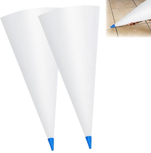 Biaungdo 2 Pack Tile Grout Masonry Mortar Bag, Heavy Duty Piping Bags Grout Sealer Bag, Blue Tip Grouting Tools for Tile Installation