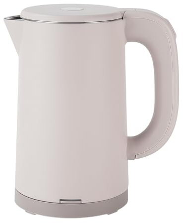 Liten resevattenkokare, kompakt vattenkokare, elektrisk vattenkokare i rostfritt stål, snabbkokande tekanna 1 000 W, 800 ml, perfekt för kök under resor, kaffe, ljusgrå