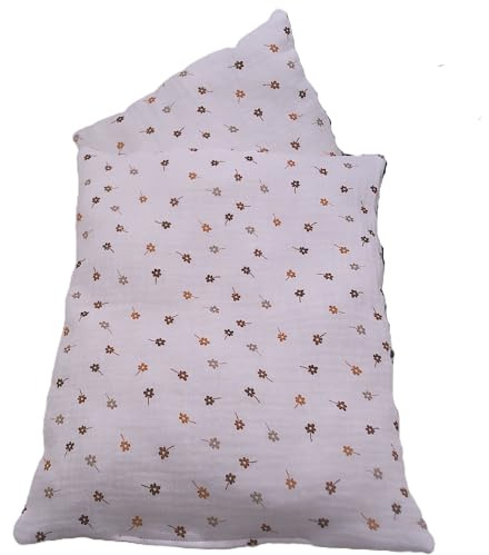 Puppenbettwäsche, Musselin Baumwolle, Verschiedene Designs in 2 Größen, für Puppenbett, Puppenlauflernwagen, Puppenbuggy (Dreiklang groß)