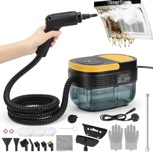 Steam Cleaner, 18IN1 Steam Jet Cleaner, 15S Fast Heat Up, 3 Steam Settings | 1.6L Tank, 2500W Portable Multi-Purpose Steamer Cleaning for Kitchen Bathroom Grout Floor Curtains Carpet Windows Car
