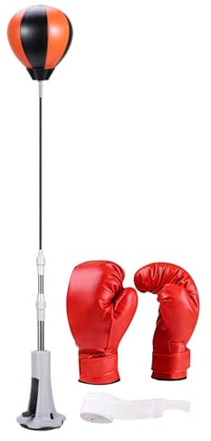 Stående boxningssäck – (100–150 cm 1100 g) låda, reflexboll med sugkopp | justerbar träningsutrustning för slagövningar | återstudsning tyst träningsutrustning | , kontor, trädgård, vuxna