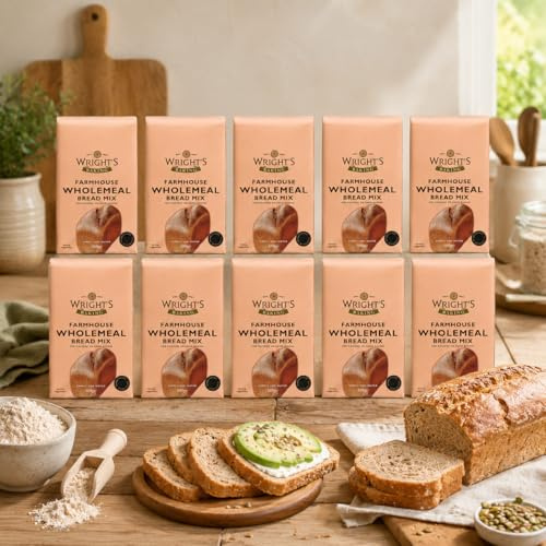 Bread Mix Wholemeal Collection 500g x 10 Packs | Assorted Bread Baking Mixes | Suitable for Bread Machines & Hand Baking | Vegetarian (10, Wholemeal Bread Mix)