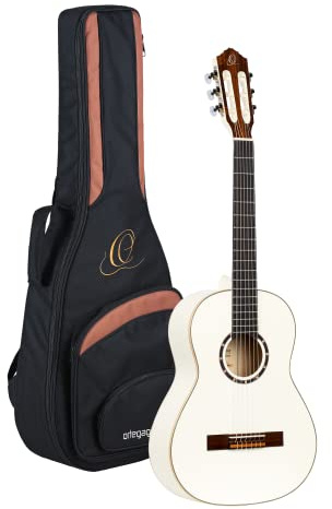 Ortega Guitars Chitarra Concerto Bianca Misura 3/4 - Family Series - include Gig Bag - mogano/top in abete (R121-3/4WH)