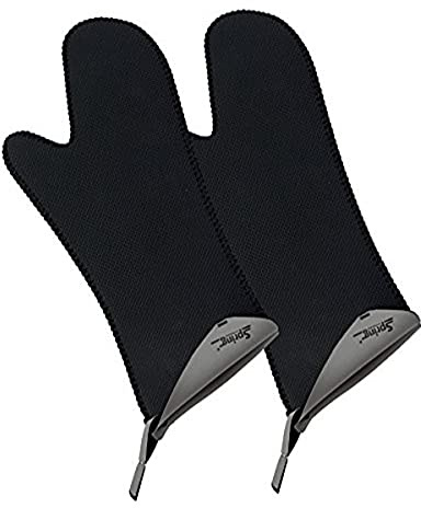 Spring Ofenhandschuhe, Stoff, Schwarz-grau, 24,5 x 16,5 x 2 cm 20 9406 58 02 | Fleckenabweisend, angenehm weich, flexibel, griffsicher und revolutionäres thermoresistentes Handschuh-Material