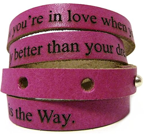 area17 Gravur Lederarmband Wickelarmband Color, pink WUNSCHTEXT INKLUSIVE