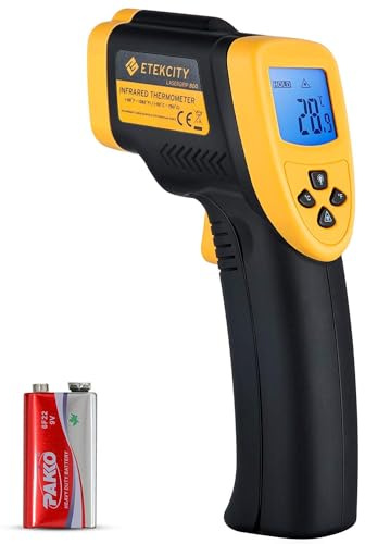 Etekcity Infrared Thermometer Temperature Gun 800, -58℉ to 1382℉ with 16:1 DTS Ratio, Digital Laser Temp IR Tool for Cooking, Pizza Oven, Griddle, Fridge, Engine, Pool, Non Contact, Yellow