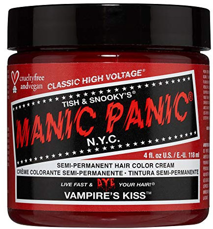 Manic Panic Vampire's Kiss Classic Creme, vegan, tierversuchsfrei, rote semipermanente Haarfarbe, 118 ml