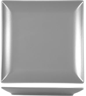H&H Boston - Plato Llano, Gris, Cuadrado 24 x 24 cm, cerámica