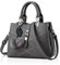 NICOLE & DORIS 2025 Neue Frauen Tasche Damen Leder Handtasche Mode Umhängetasche Mit Pompon abnehmbarem Schultergurt Handtasche Grau
