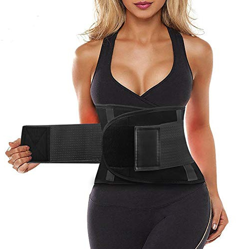 SIHOHAN Cintura snellente per la vita da donna, con doppia pancia regolabile, per allenamento fitness, unisex, Nero , S