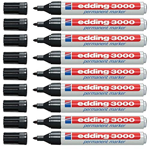 Edding 3000 Permanentmarker (9er-Pack, Schwarz)