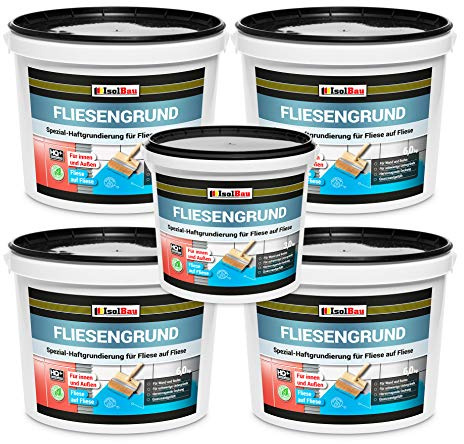 Isolbau Fliesengrund Blau 27 kg - Fliese auf Fliese Fliesen-Grundierung für Wand- & Bodenfliesen im Innen- & Außenbereich
