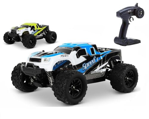 blij´r Speed´r Blau RC Fernbedienung Auto 45km/h, 1:18, 2 Akkus, 4x4 Antrieb, 100m Reichweite, Monstertruck RTR Buggy + Ersatzkarosserie