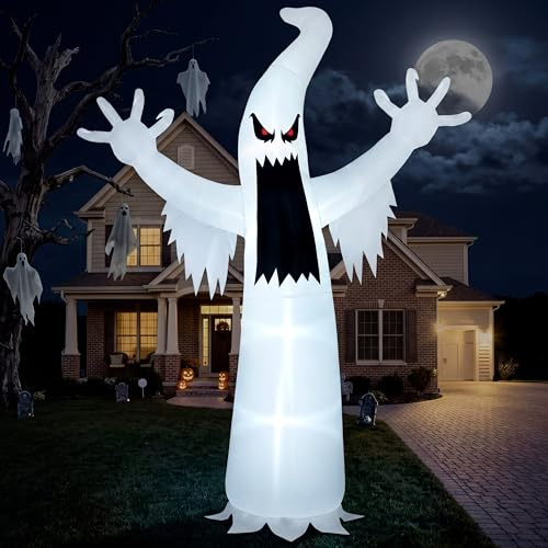 Joiedomi Halloween Aufblasbare Gruselig Geist Dekoration mit Integrierten LED für Halloween Party, Drinnen und Draußen, Hof, Garten Dekorationen