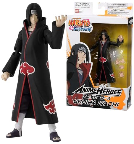 Bandai – Anime Heroes – Naruto Shippuden – Anime Heroes Figur 17 cm – Itachi Uchiwa – Offizielle Lizenz - Gelenkfigur Itachi - 36902