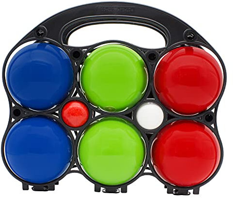 GICO Boccia Spiel aus Holz, vollfarben lackiert mit 6 Kugeln, Durchmesser 7 cm - 3012