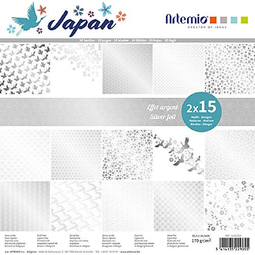 Artemio 30 Blatt Papier Scrapbooking 30 x 30 cm Japan Foil Gold