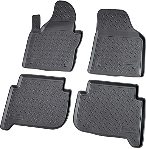 Recambo 3D Gummi Fußmatten kompatibel für VW Touran | 1T | BJ 2003-2015 | Auto Gummimatten | Passgenau | mit Rand | schwarz