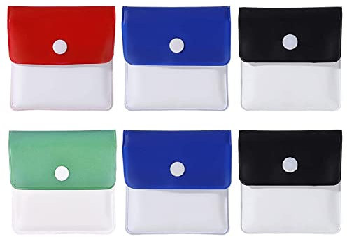 KOMUNJ 6 Pack Pocket Ashtrays, Portable Cigarette Ash Pouch Compact Fireproof PVC Odorless, Odorless Ashtray for Smoker Outdoor Travel, 3.3 inch * 3 inch, 4 Colors