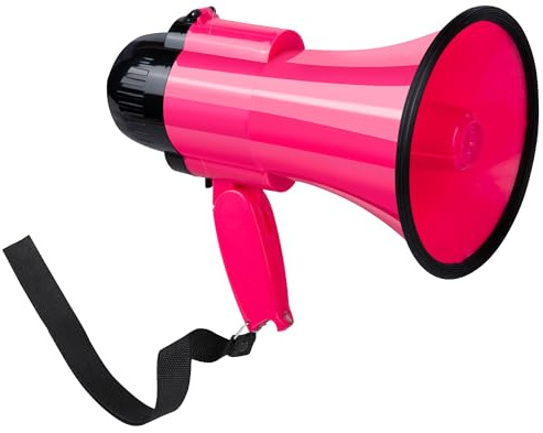 30 Watt Power Portable Megaphone Bullhorn Speaker Voice, Siren/Alarm and 240S Recording with Volume Control and Strap (DeepPink)