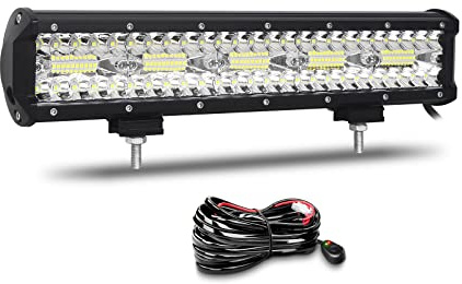 Willpower Led Lichtleiste Balken 12V 24V 15 300W für Auto Offroad KFZ | Lightbar Arbeitsscheinwerfer, mit 12V Kabelbaum, 6000K Weiß, IP67 Wasserdicht, Beleuchtung für Traktor ATV Boot Quad