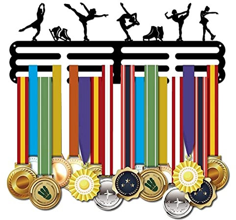 SUPERDANT Eiskunstlauf Medaillenaufhänger Display Medaillenhalter Für Eiskunstlauf Schwarz Medaillenaufhänger Medaillenhalter fürs Rollschuhfahren Mädchen Medaillenaufhänger Für Sportler und Kinder