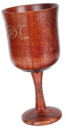 STOBAZA Coupe Calice de Table Rétro en Bois Marron pour Rituel Spirituel