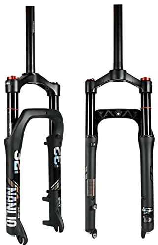 ZECHAO Federgabel Federung,20/26in Aluminiumlegierung 1-1/8 Schnellspanner 9 * 135mm Snow Bike,Beach Bike,Fat Reifen Fahrrad Fahrrad Federgabel (Color : Black, Size : 20inch)