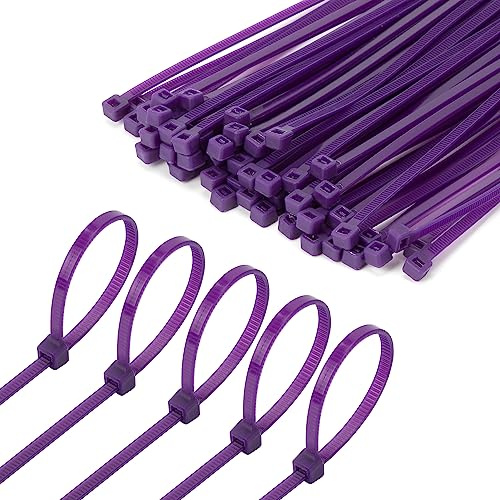 Armpow 6 Inch Purple Zip Tie 1000 PCS, 18 Lbs - Small to Medium Zip Tie, Nylon PA66 UV Resistant Cable Tie for Indoor and Outdoor Use - Ideal for bundling and securing objects