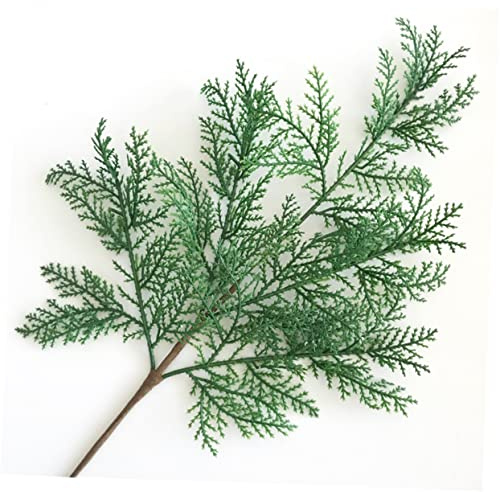 Abaodam 5pcs Artificial Cypress Leaves Simulation Pine Branches Plastic Plant Greenery Shrubs Lifelike Cypress Leaves for Wedding Party Home Decoration Diy Accessories