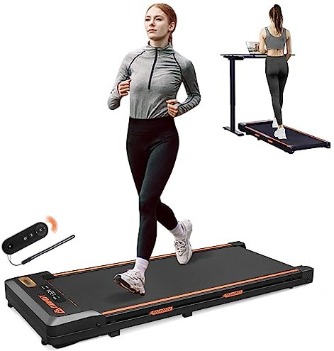 AIRHOT Untertisch-Laufband, 2-in-1-Walking-Pad zum Gehen und Joggen, tragbares Laufband mit Fernbedienungsband für Zuhause/Büro, geräuscharmes 2,5-PS-Tischlaufband mit LED-Anzeige (Schwarz)