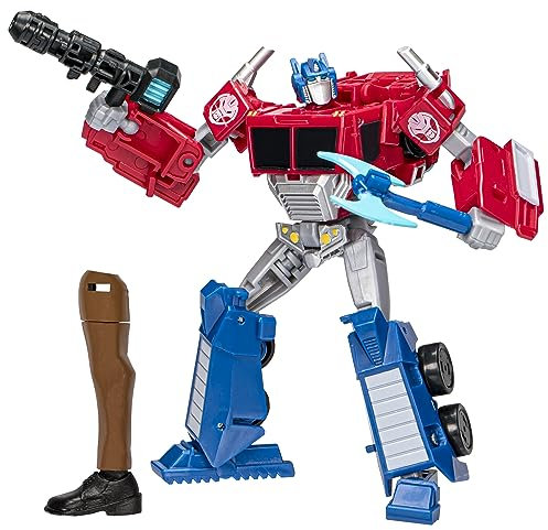 Transformers EarthSpark - Deluxe Class, action figure di Optimus Prime da 12,5 cm, giocattoli robot per bambini e bambine dai 6 anni in su