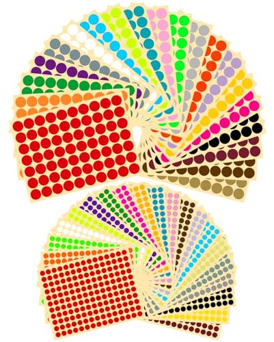 Prebarfun 4700 Klebepunkte Bunt, Bunte Klebepunkte 10mm*3300 & 19mm*1400, 20 Farben Klebepunkte Rot, Punkte Aufkleber, Runde Aufkleber für Büro Zuhause Schule Basteln