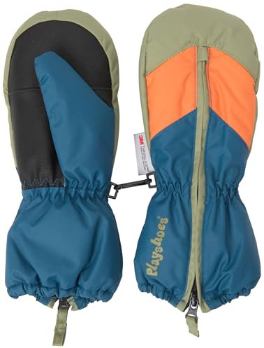 Playshoes Fäustling Unisex Kinder Winter-Handschuhe, Petrol Blockfarben, 4