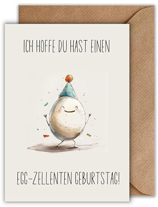 Lustige Geburtstagskarte mit Umschlag - Glückwunschkarte Geburtstag mit Spruch Happy Birthday Wortspiel (DIN A6)