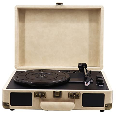 Portable Turntable Vinyl Record Player Gramophone 100-240v 33/45/78 Rpm Retro Music Box Bluetooth Gramophone (Size : UK Plug) (AU Plug)