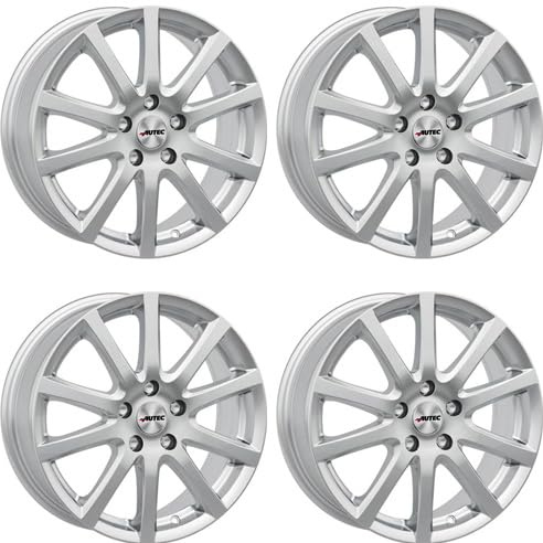 4x AUTEC Felgen Alufelgen SKANDIC ECE 6.0x15 ET38 5x100 Brillantsilber kompatibel mit Skoda Rapid Fabia