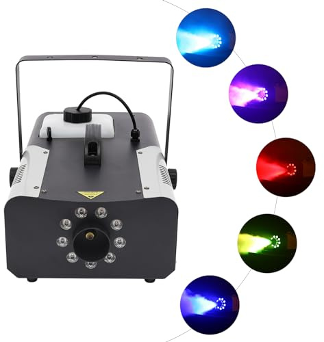 HOARLICN 3in1 Rgb LED Nebelmaschine, 1500w Fogger Rauchmaschine Mit Fernbedienung Und 2l Tank Kabellose Fernbedienung Thermostatisch Gesteuertes Für Hochzeit, Party