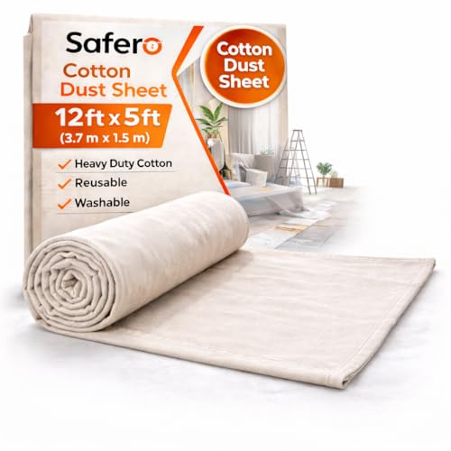 Láminas de algodón para decoración y pintura, tamaño de 3,6 x 1,52 m, para muebles, suelo, escaleras, reutilizables y lavables