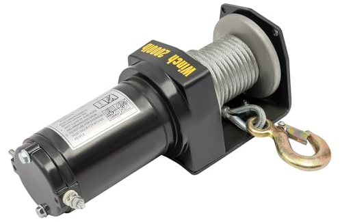 Elevador eléctrico DC12V cabrestante con controlador de mango y cable de acero para vehículos todoterreno, agricultura, vehículos y yates
