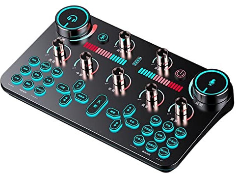 CLLBANT Mezclador de Audio Profesional, Tarjeta de Sonido Profesional V20, Altavoz Bluetooth, Altavoz subwoofer, Audio para automóvil para transmisión en Vivo