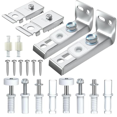 Mimoqk Kit de réparation de porte pliante, kit de quincaillerie pour porte pliante | 20 pièces de rechange pour porte de placard coulissante - Comprend les supports supérieur et inférieur, la roue de