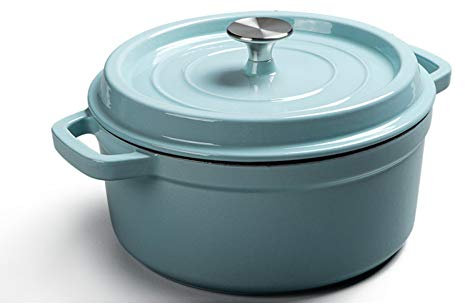 Cooking Pot, Enamelled Cast Iron Round Induction Casserole Dish with Lid, Soup Pot Suitable for Gas Stoves/Induction Cooker/Electric Ceramic Heaters Etc