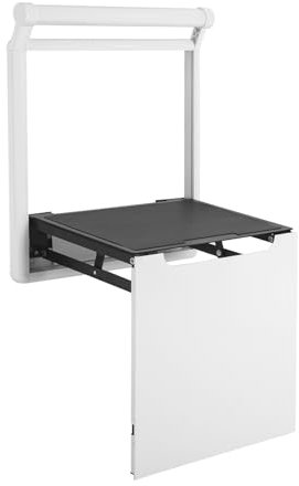 Duschsitz Klappbar Duschbadestuhl Wandmontage Duschklappsitz Klappsitz Dusche bis 150kg Badestuhl Duschhocker-Badhocker Hocker Duschstuhl für Senioren (Weiß, 41 * 32.2 * 69.5 cm)