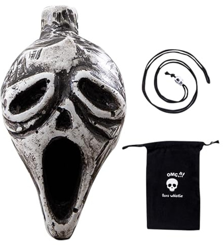 Muerte Whistle - Scream más ruidoso | Skull Death Whistle | Halloween más | ruidoso | Artesanía de cráneo silbido para Halloween | Instrumento de silbato con gritos de encuesta humana