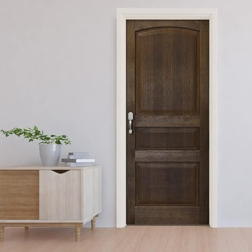 Tizhweqo Türtapete Selbstklebend 86x200 Braunes Holz Türfolie Türposter Holztür Fototapete Türklebefolie Wandbild Türaufkleber Wandtapete 3D Effekt für Wohnzimmer Schlafzimmer Küche b104